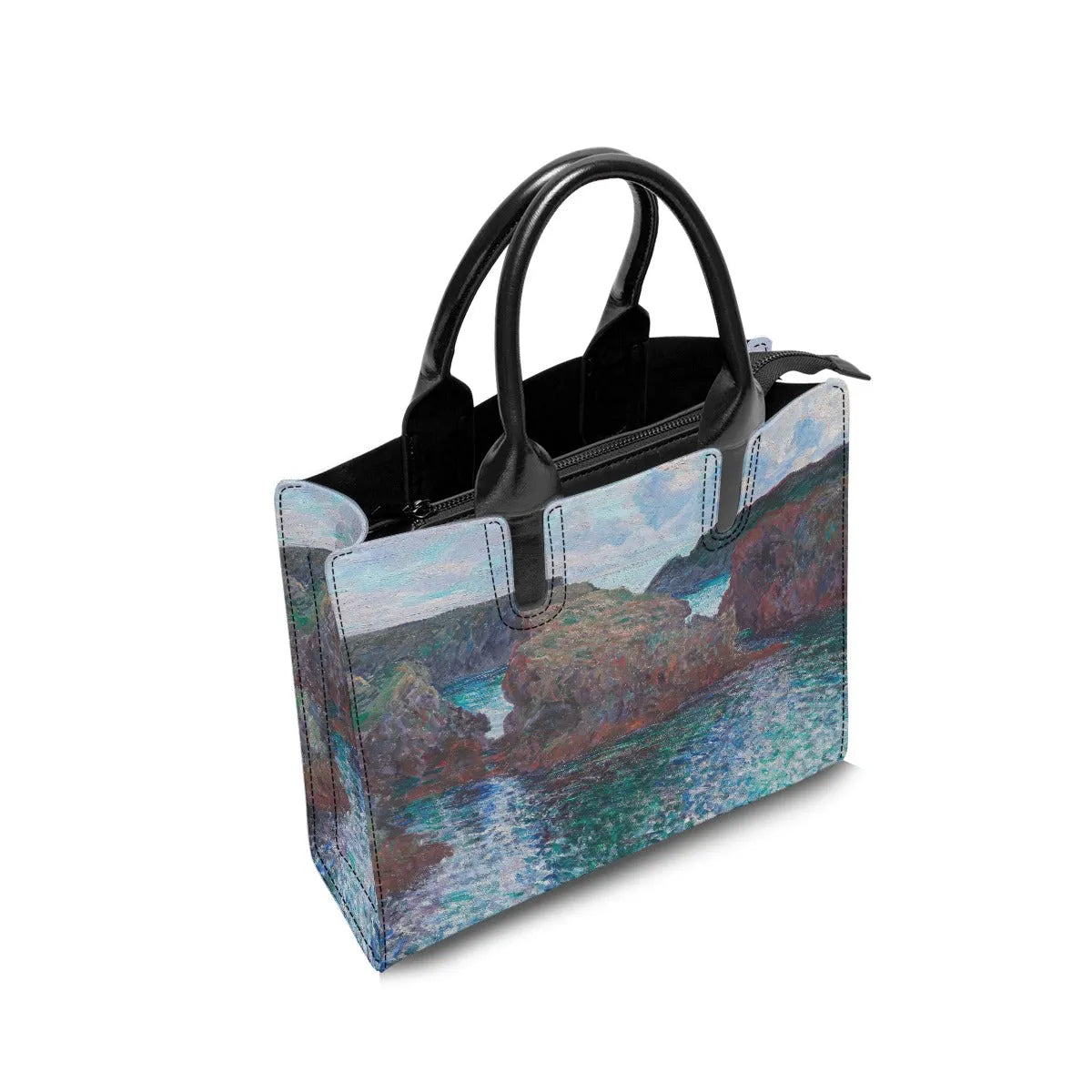 Belle-Ile Rocks at Port-Goulphar by Claude Monet Handbag