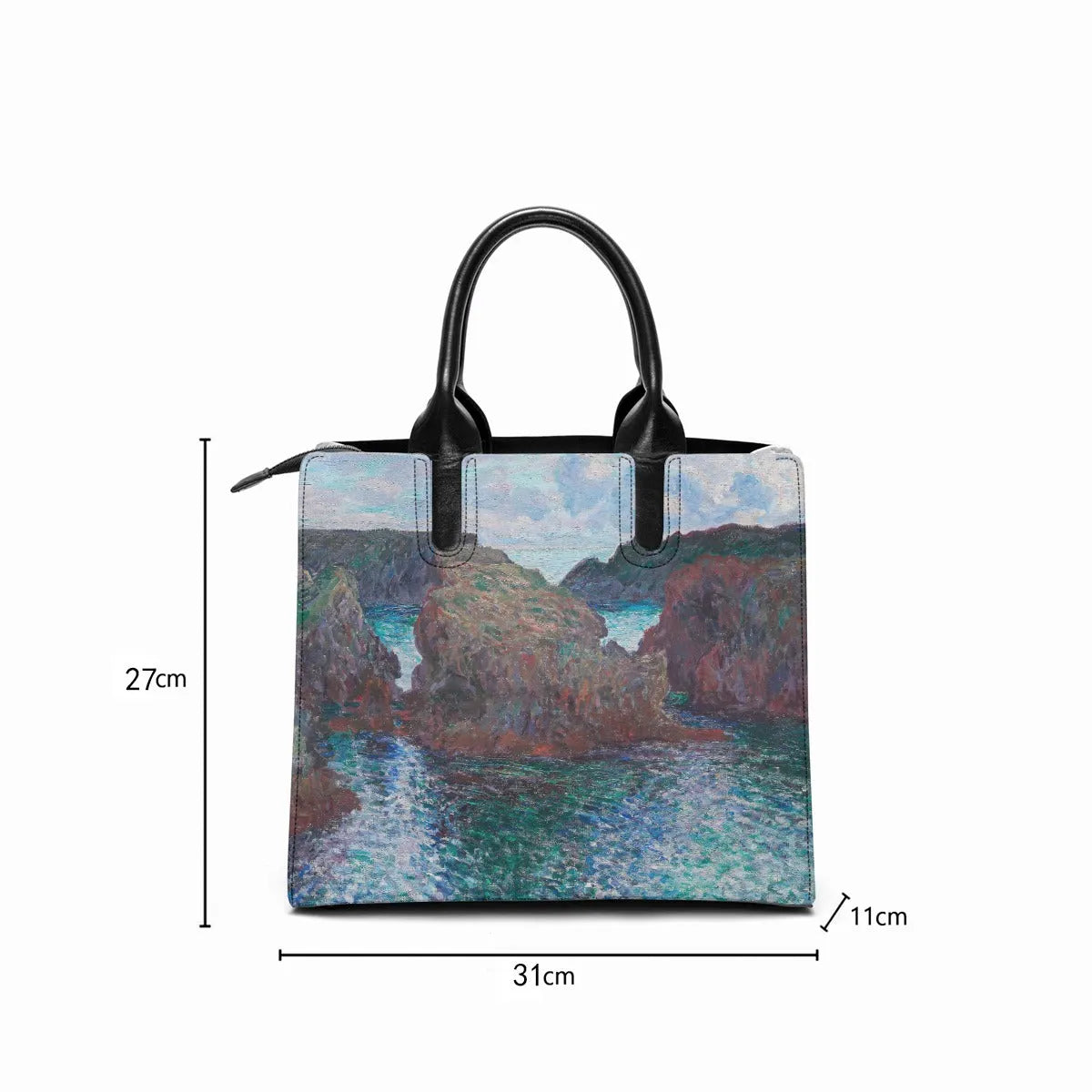 Belle-Ile Rocks at Port-Goulphar by Claude Monet Handbag