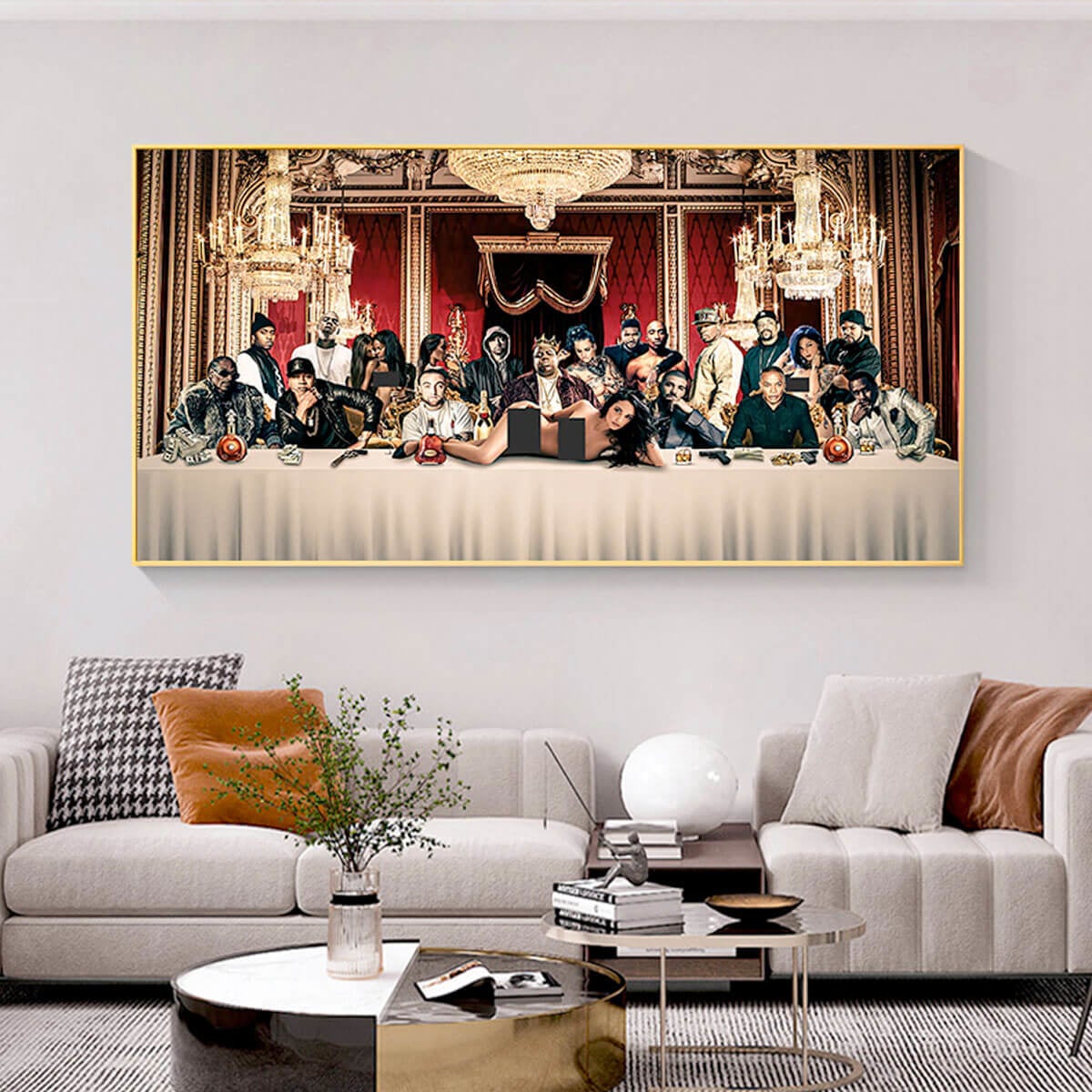 Canvas Wall Art - Iconic Rappers Last Supper Tribute