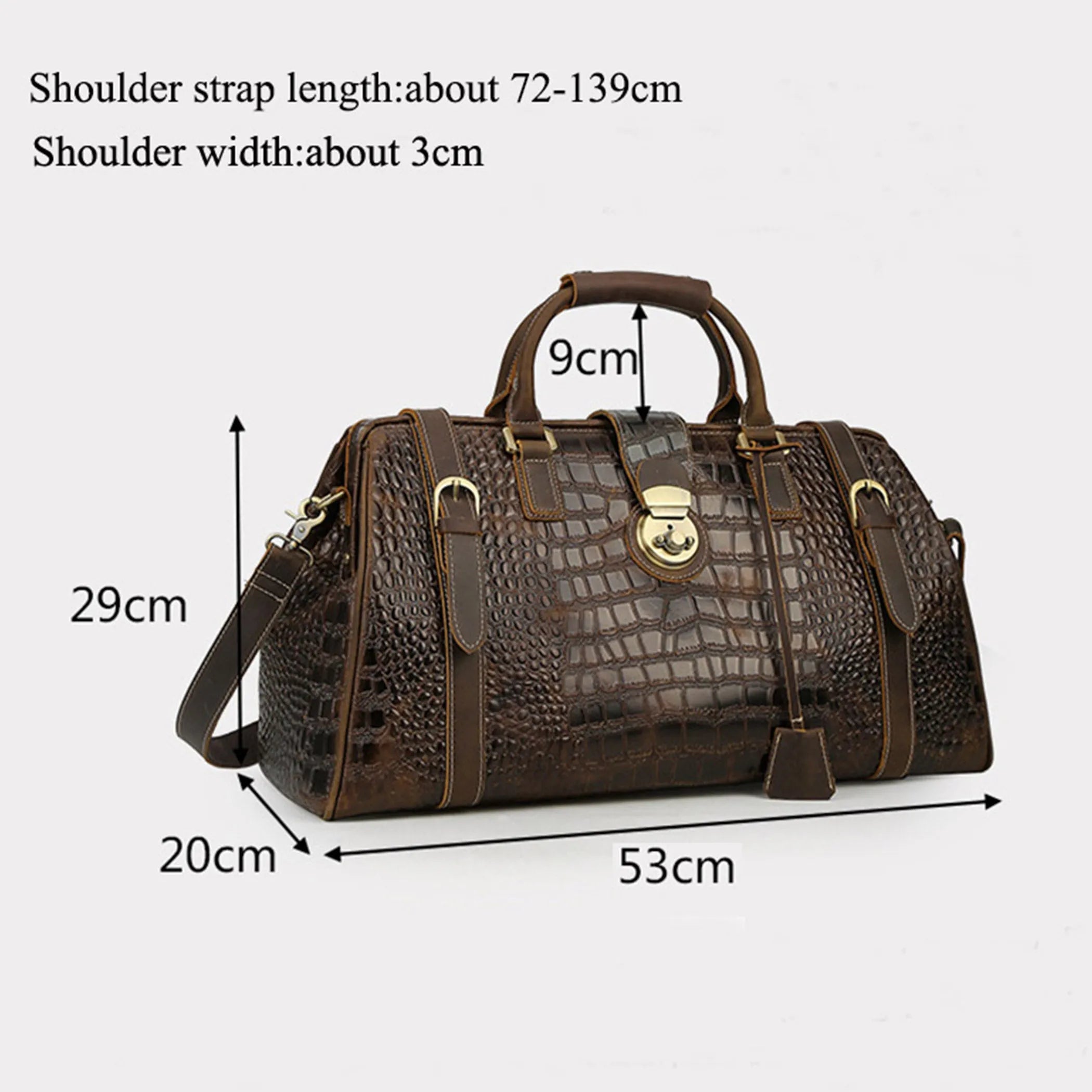 Big Capacity Genuine Leather Vintage Travel Luggage Bag