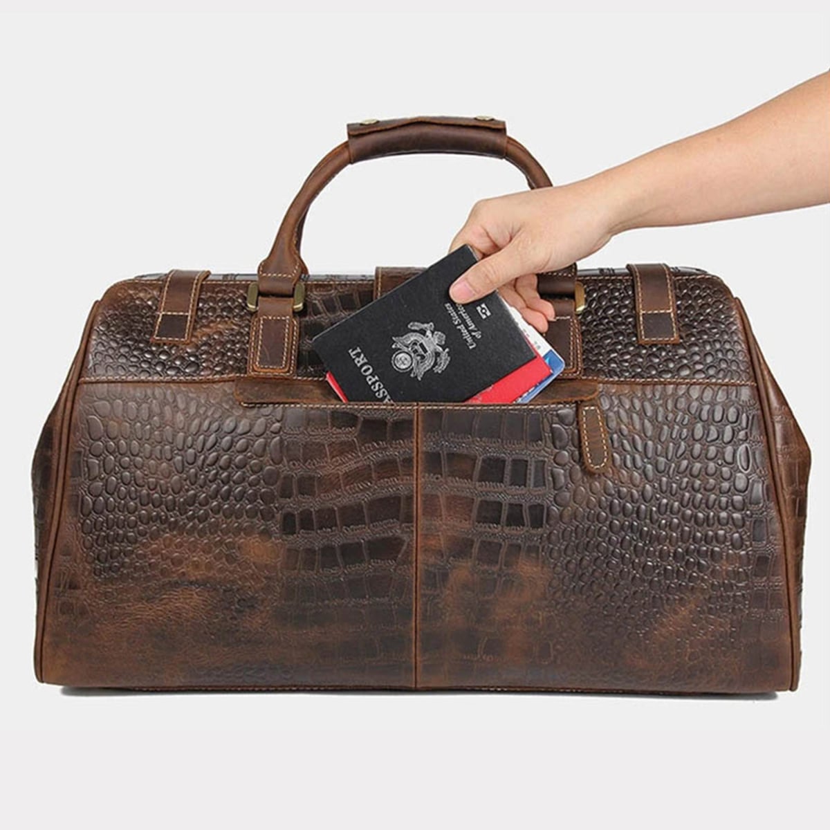Big Capacity Genuine Leather Vintage Travel Luggage Bag