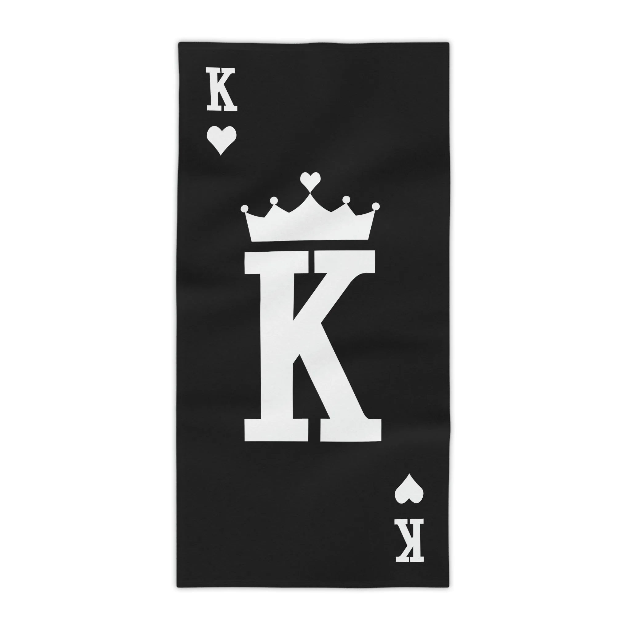 Black Poker Card King Beach Towels