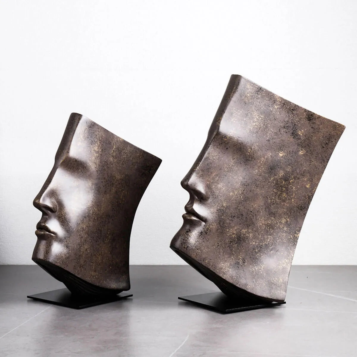 Book Face Figures Resin Abstract Art Sculpture