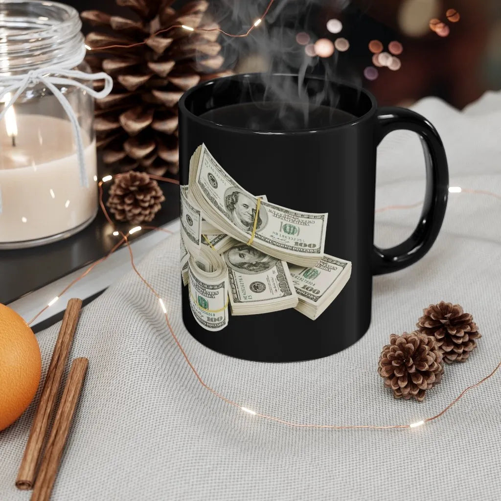 Bring Boss Cash Money on the table Black mug 11oz