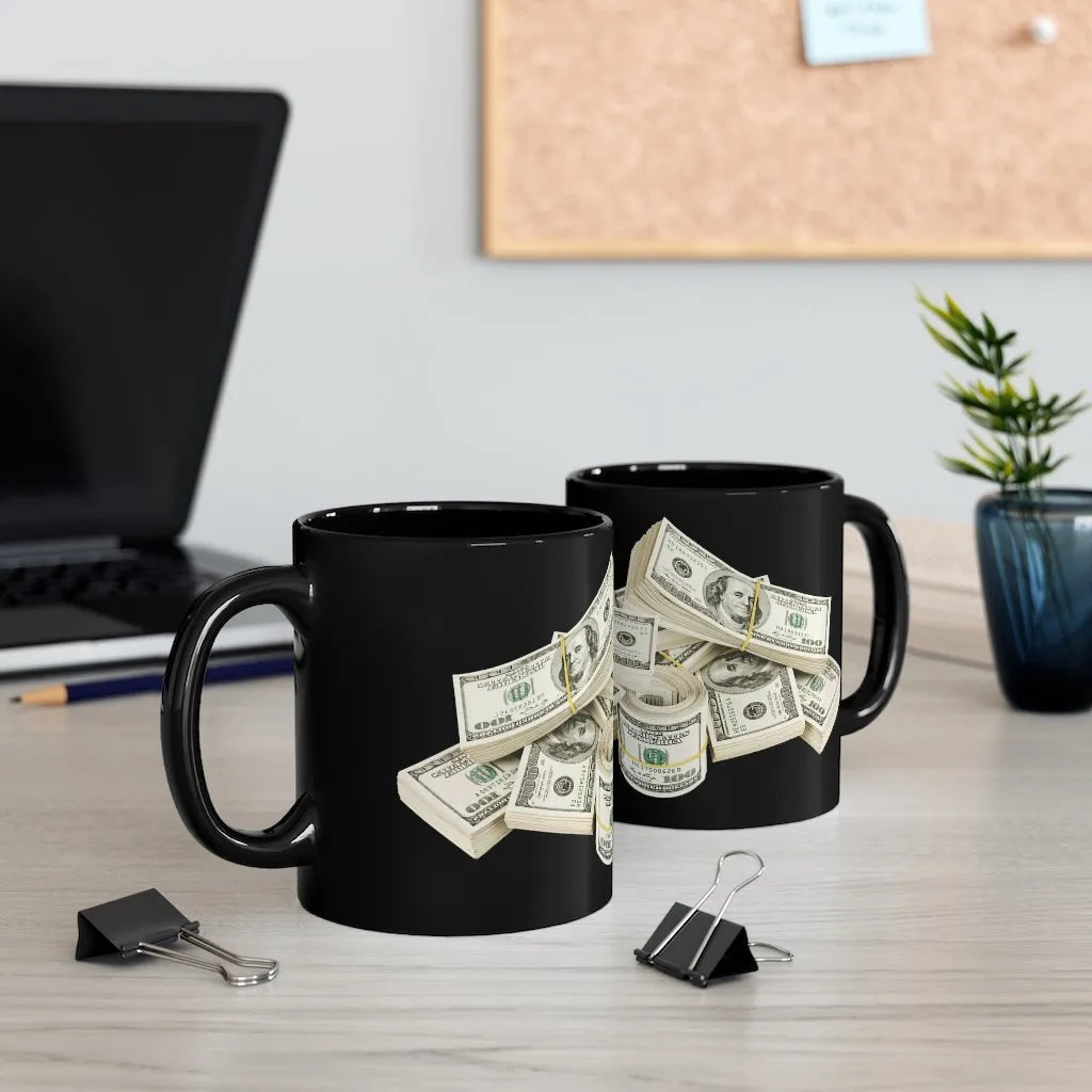 Bring Boss Cash Money on the table Black mug 11oz