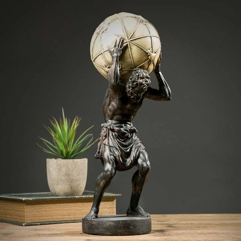 Bronze Greek Titan Atlas Carrying The World Sculpture