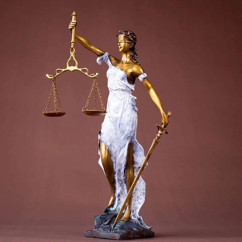 Bronze Lady Goddess of Justice Statue Law Sculpture