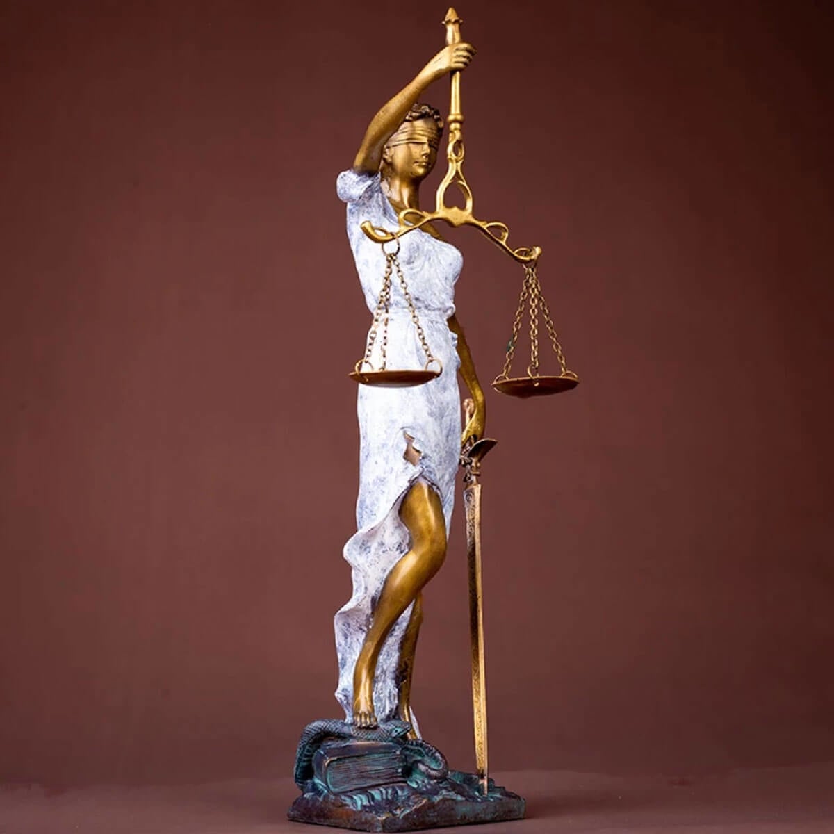 Bronze Lady Goddess of Justice Statue