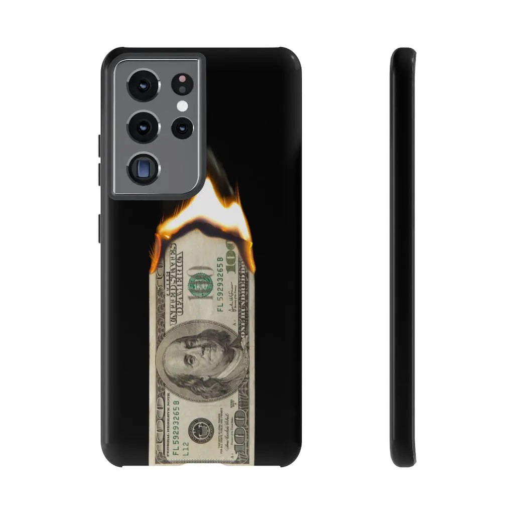 Burn Hundred Dollar Bill Fire Mo Money Gangster Phone Cases