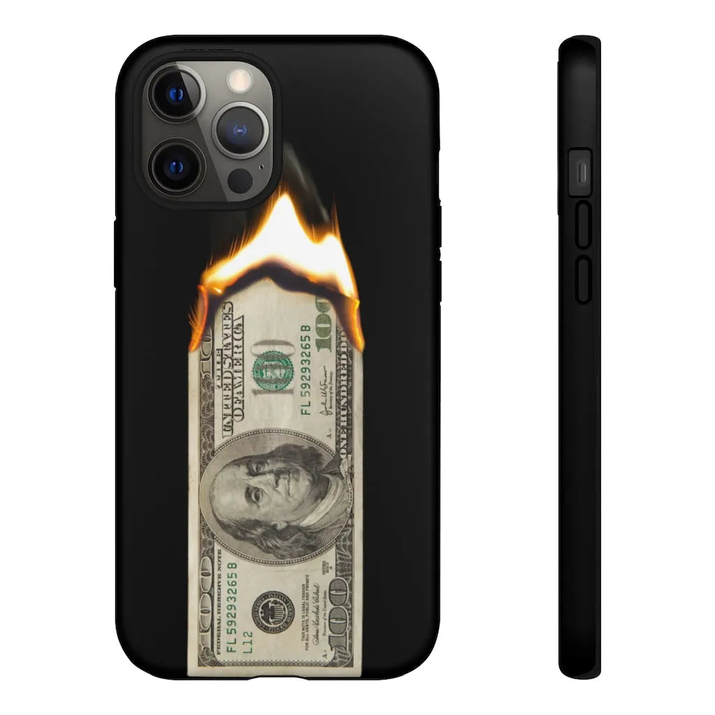 Burn Hundred Dollar Bill Fire Mo Money Gangster Phone Cases