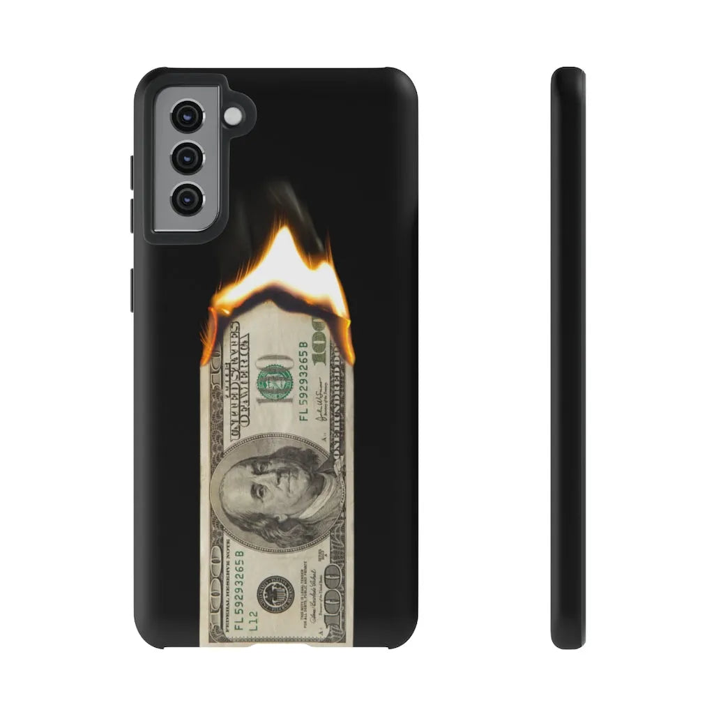 Burn Hundred Dollar Bill Fire Mo Money Gangster Phone Cases