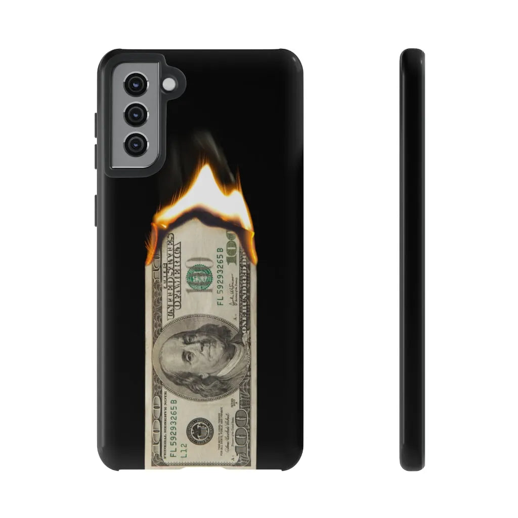 Burn Hundred Dollar Bill Fire Mo Money Gangster Phone Cases