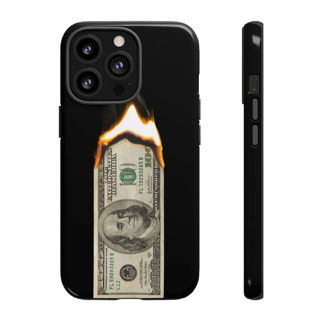 Burn Hundred Dollar Bill Fire Mo Money Gangster Phone Cases