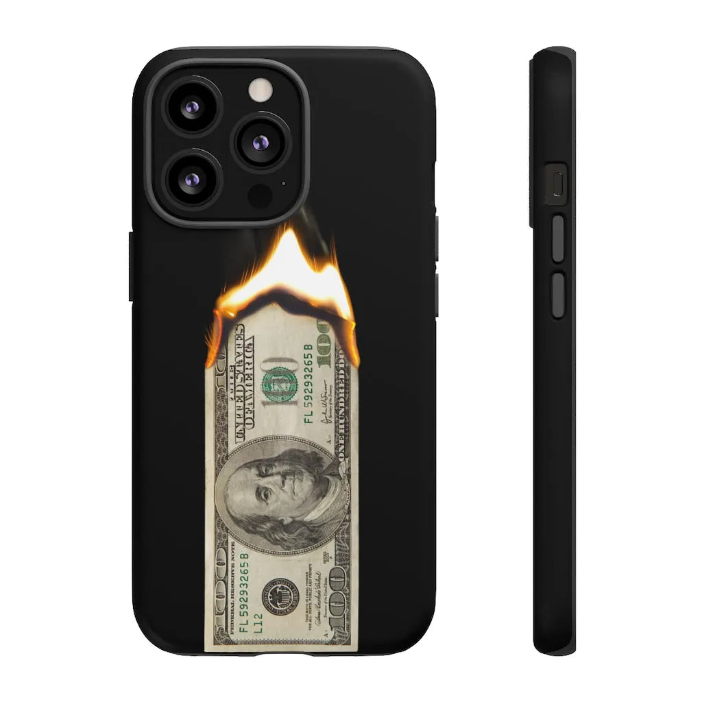 Burn Hundred Dollar Bill Fire Mo Money Gangster Phone Cases