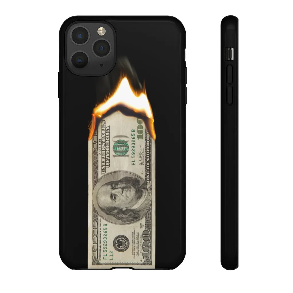 Burn Hundred Dollar Bill Fire Mo Money Gangster Phone Cases