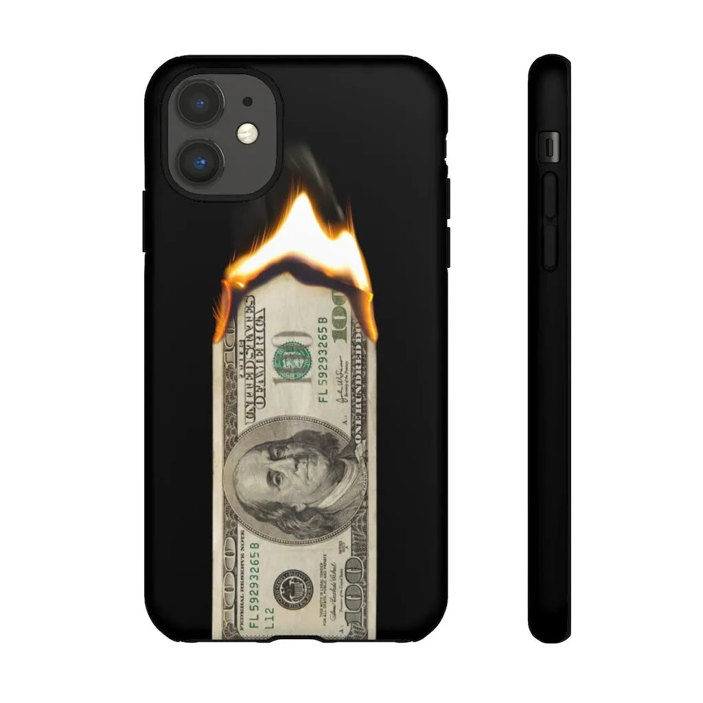 Burn Hundred Dollar Bill Fire Mo Money Gangster Phone Cases