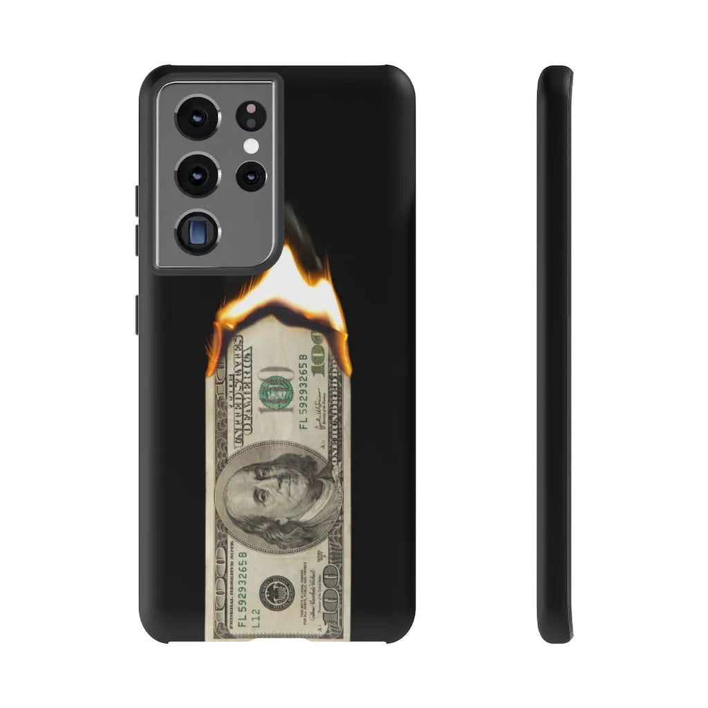 Burn Hundred Dollar Bill Fire Mo Money Gangster Phone Cases