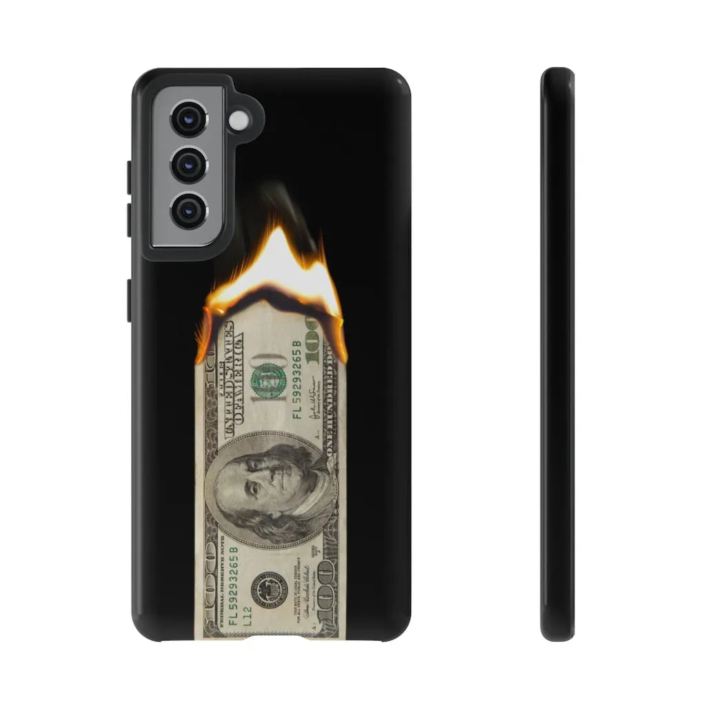 Burn Hundred Dollar Bill Fire Mo Money Gangster Phone Cases