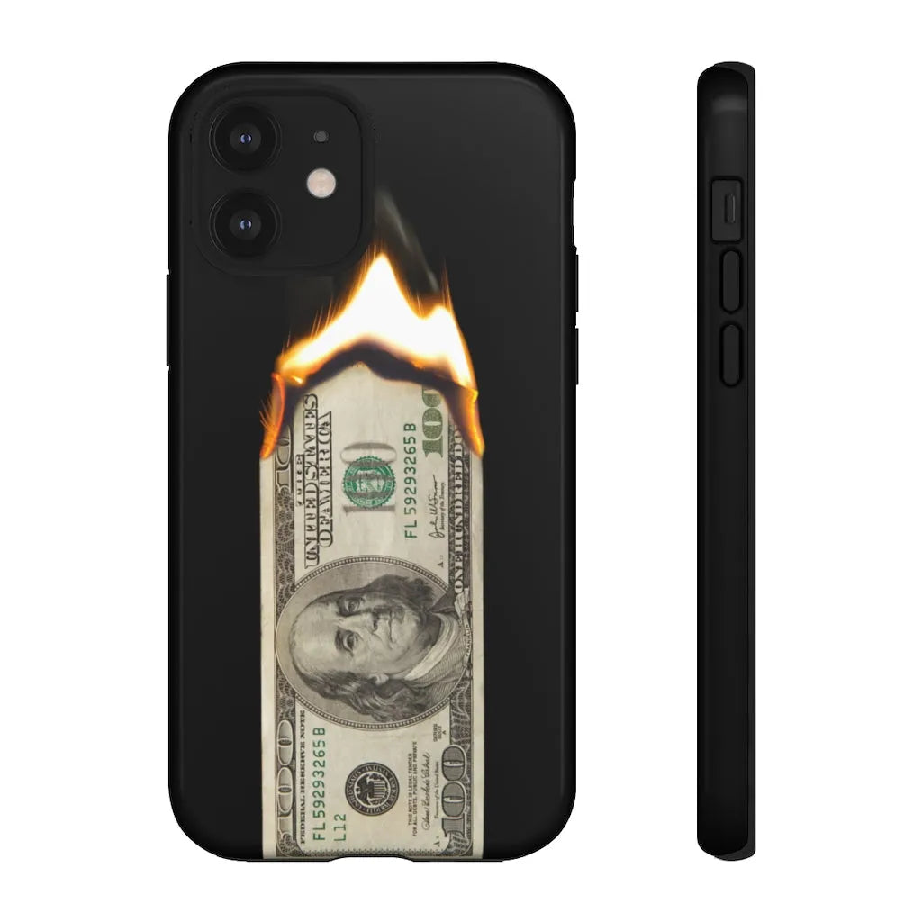 Burn Hundred Dollar Bill Fire Mo Money Gangster Phone Cases