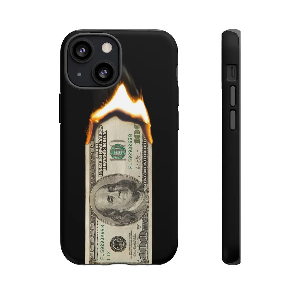 Burn Hundred Dollar Bill Fire Mo Money Gangster Phone Cases