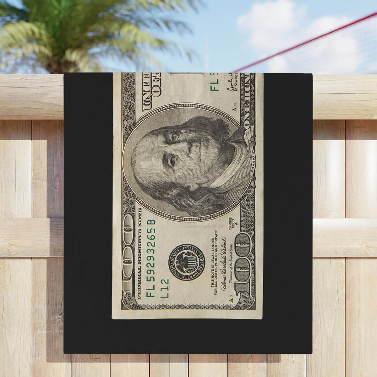 Burn Hundred Dollar Bill Money Beach Towel