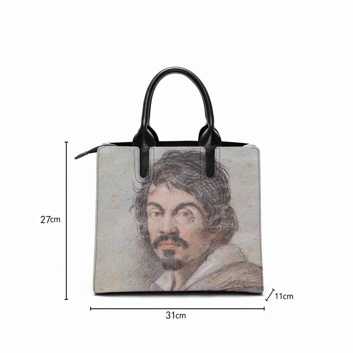 Caravaggio Portrait by Bild-Ottavio Leoni Handbag