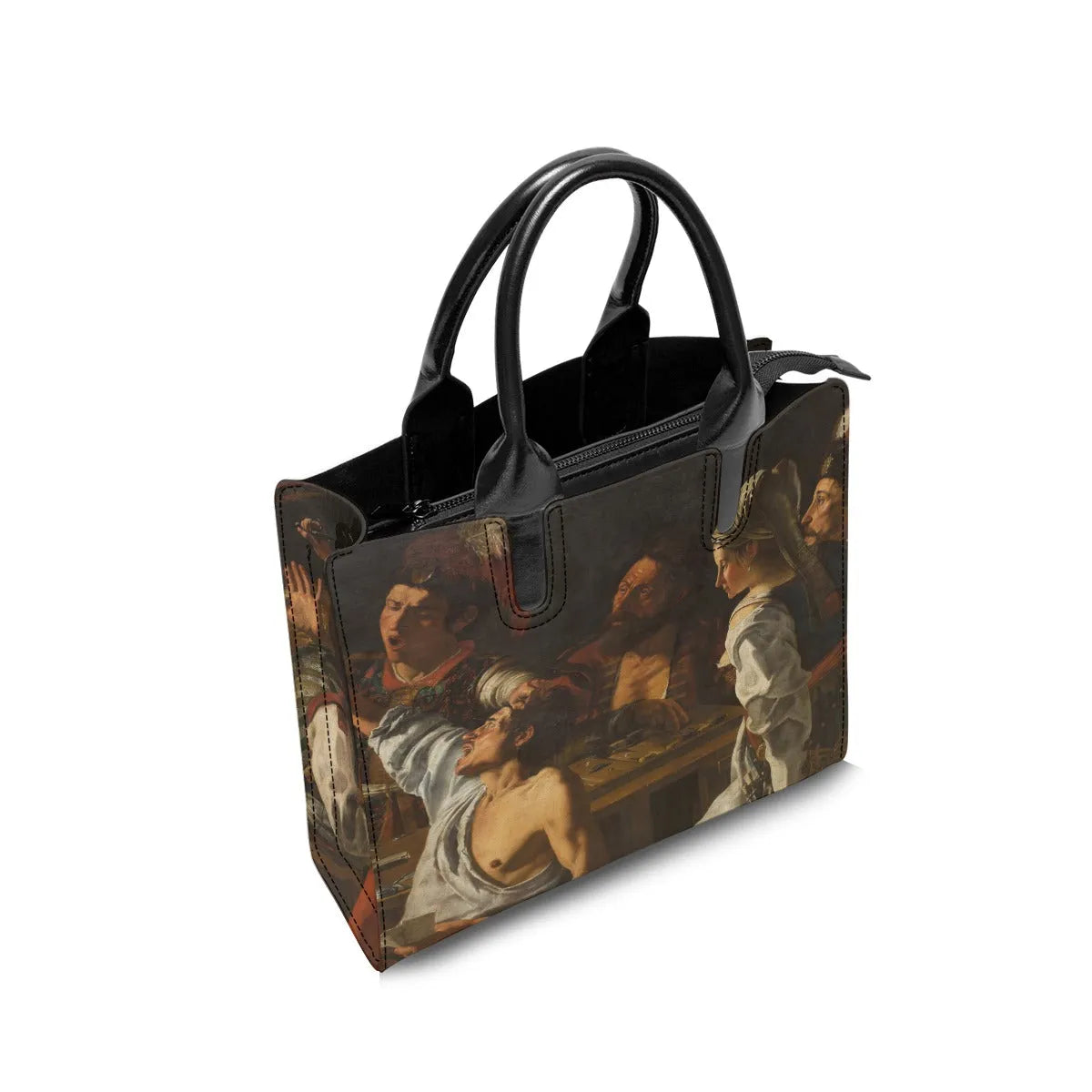 Card and Backgammon Players by Caravaggio Art Handbag