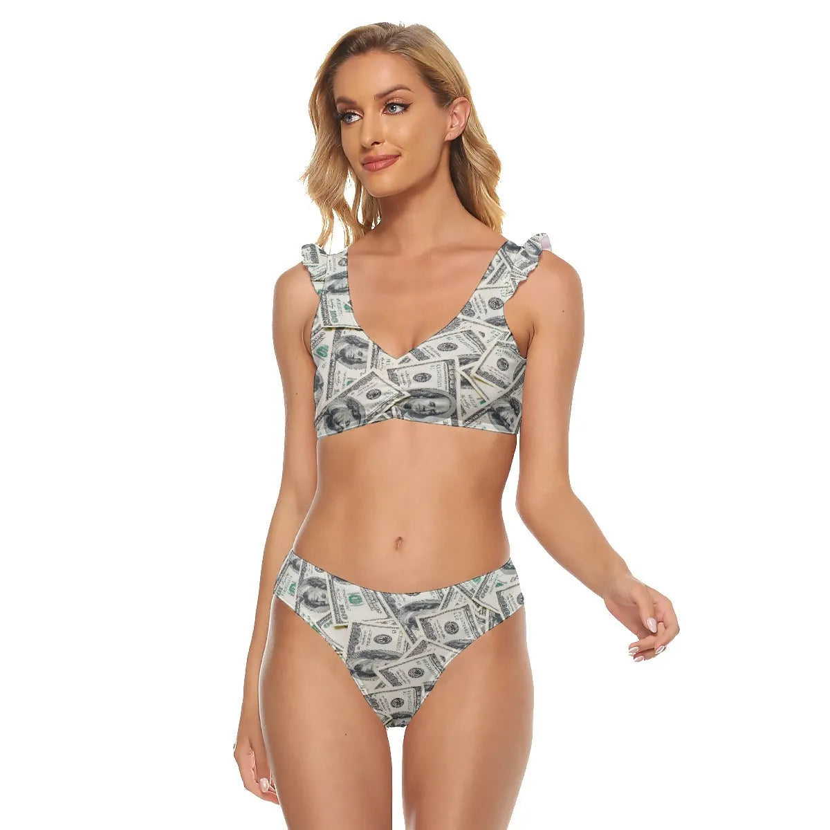 Cash Money Dollar Bill Gangster Bikini Swimsuit