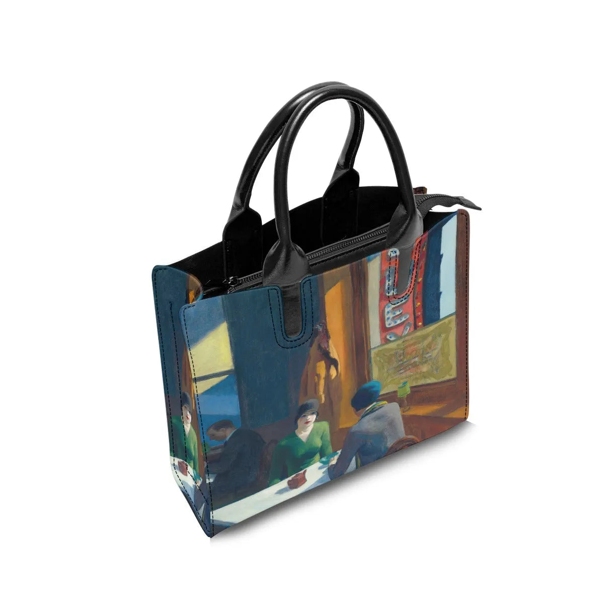 Chop Suey by Edward Hopper Painting Leather Handbag