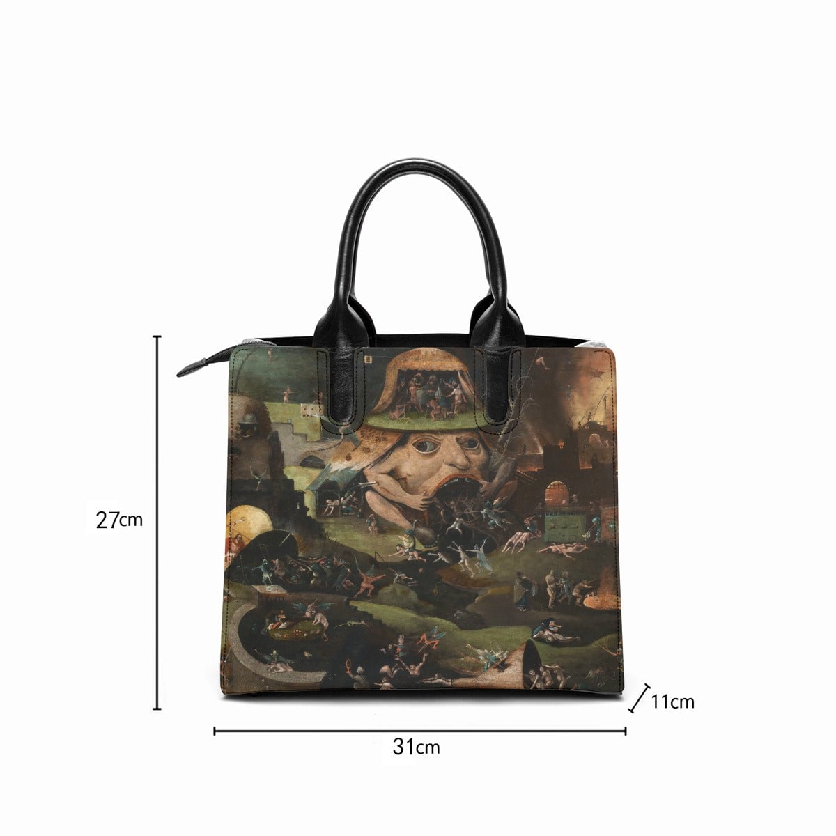 Christ Breaking Down the Gates of Hell by Hieronymus Bosch Handbag