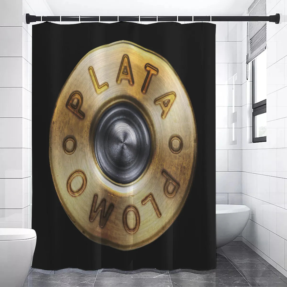 Colombian Boss El Jefe Pablo Plata o Plomo Shower Curtains