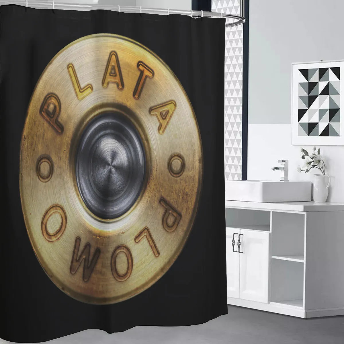 Colombian Boss El Jefe Pablo Plata o Plomo Shower Curtains