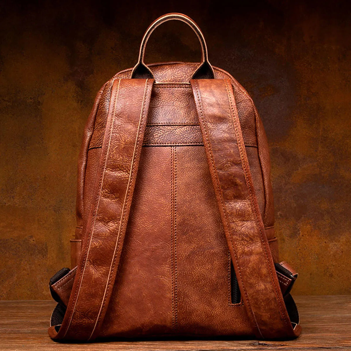 Cowhide Leather Large Capacity Vintage Brown Premium Backpack