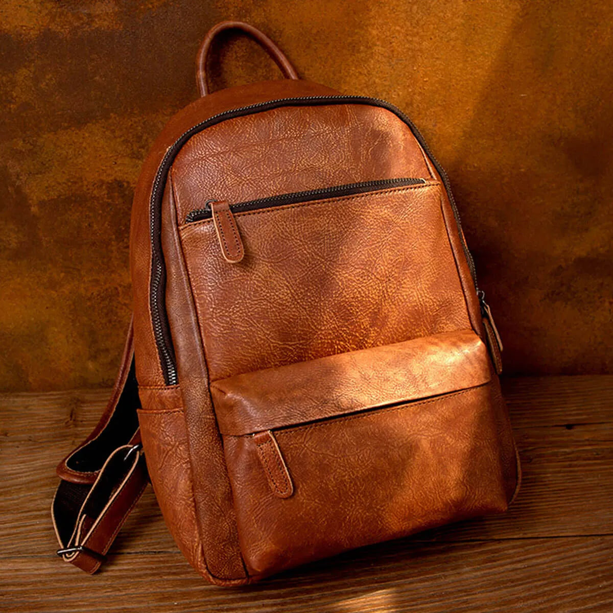 Cowhide Leather Large Capacity Vintage Brown Premium Backpack