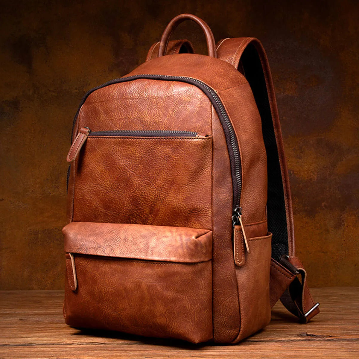 Cowhide Leather Large Capacity Vintage Brown Premium Backpack