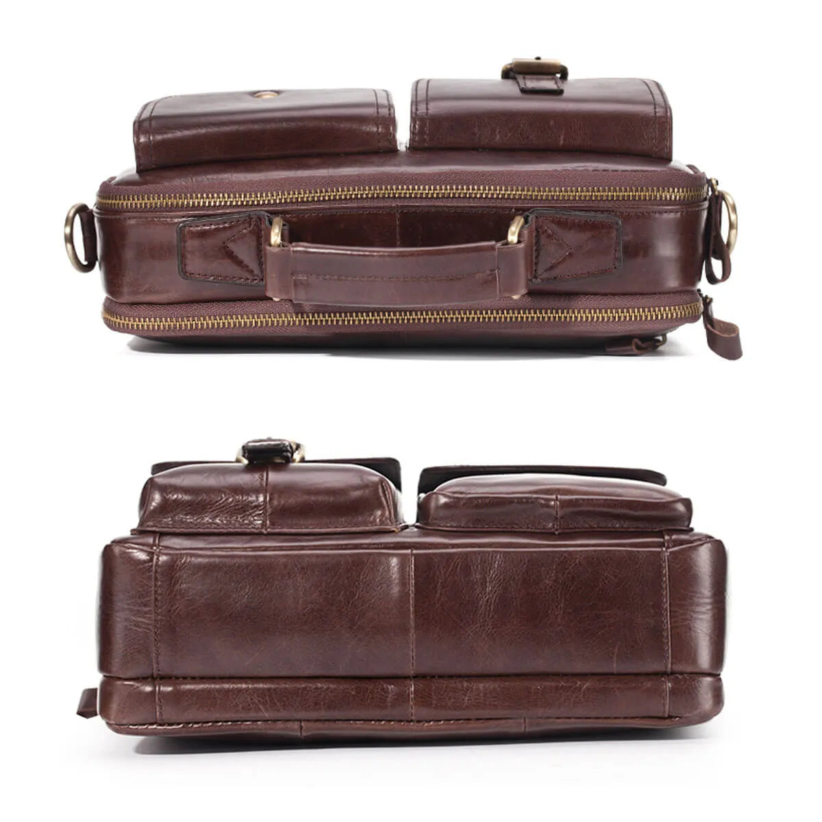 Cowhide Leather Messenger Bag Premium Briefcase