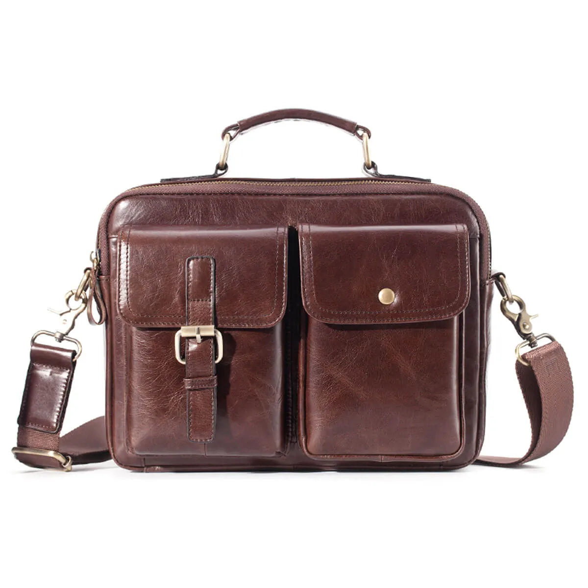 Cowhide Leather Messenger Bag Premium Briefcase