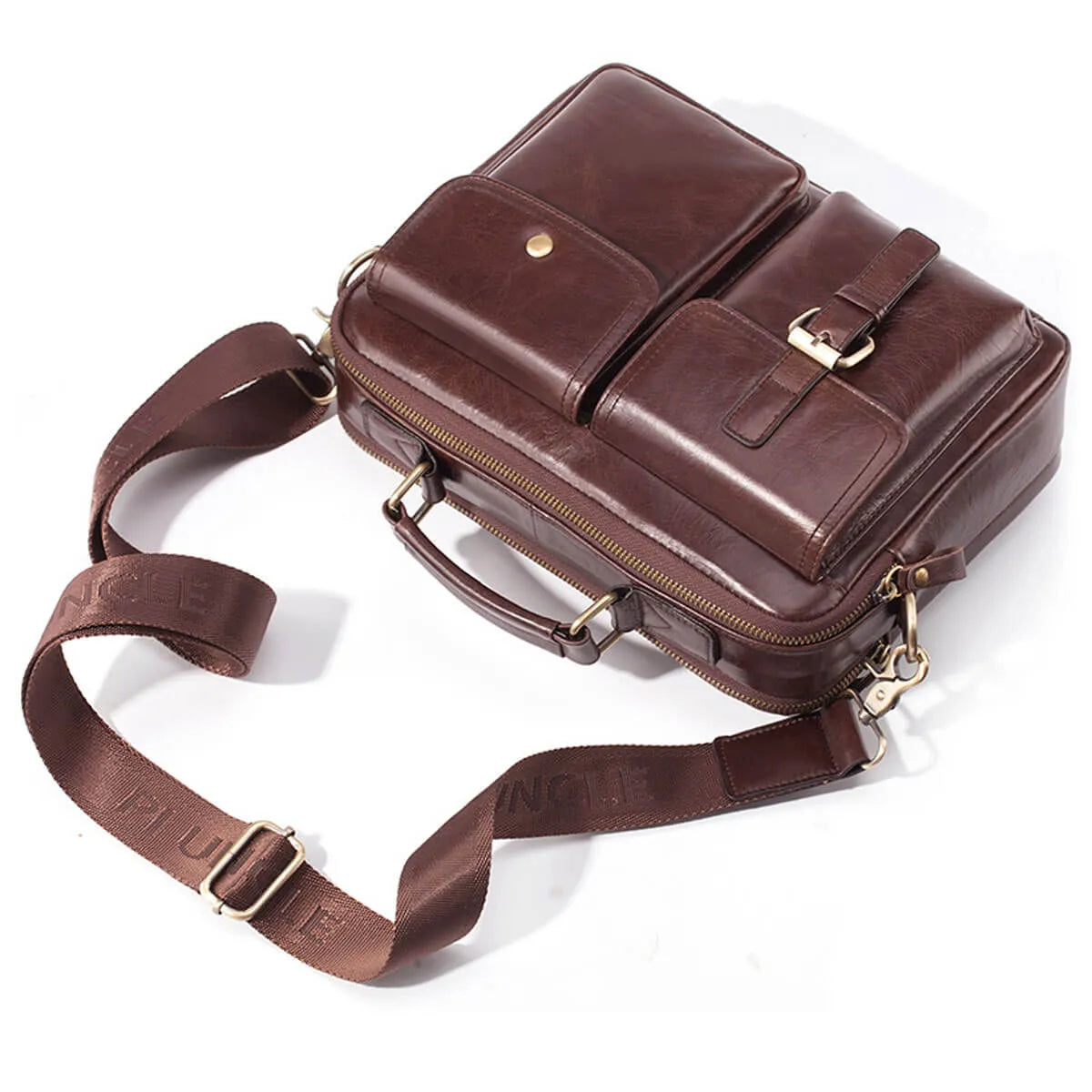 Cowhide Leather Messenger Bag Premium Briefcase