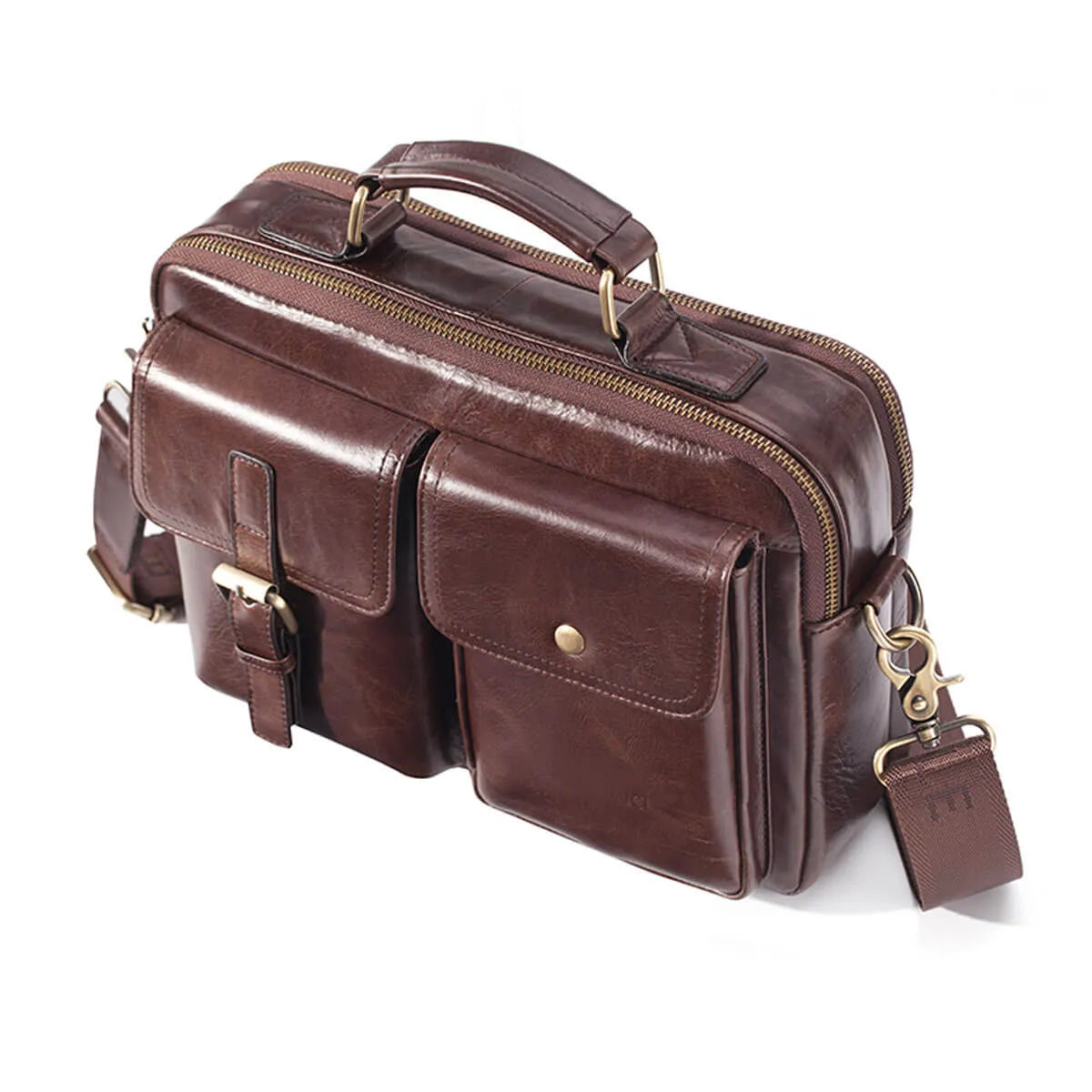 Cowhide Leather Messenger Bag Premium Briefcase