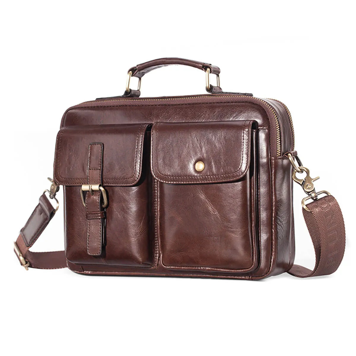 Cowhide Leather Messenger Bag Premium Briefcase