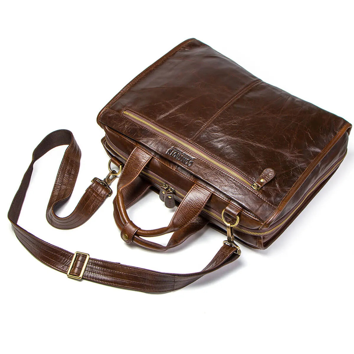 Cowhide Leather Prestige Large Capacity Briefcase