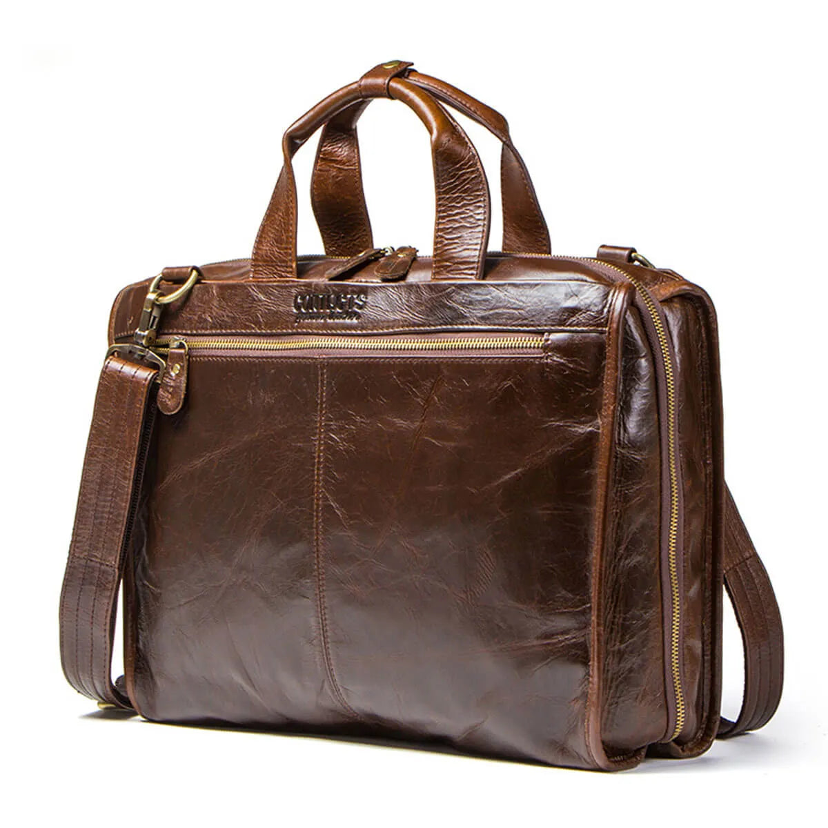 Cowhide Leather Prestige Large Capacity Briefcase