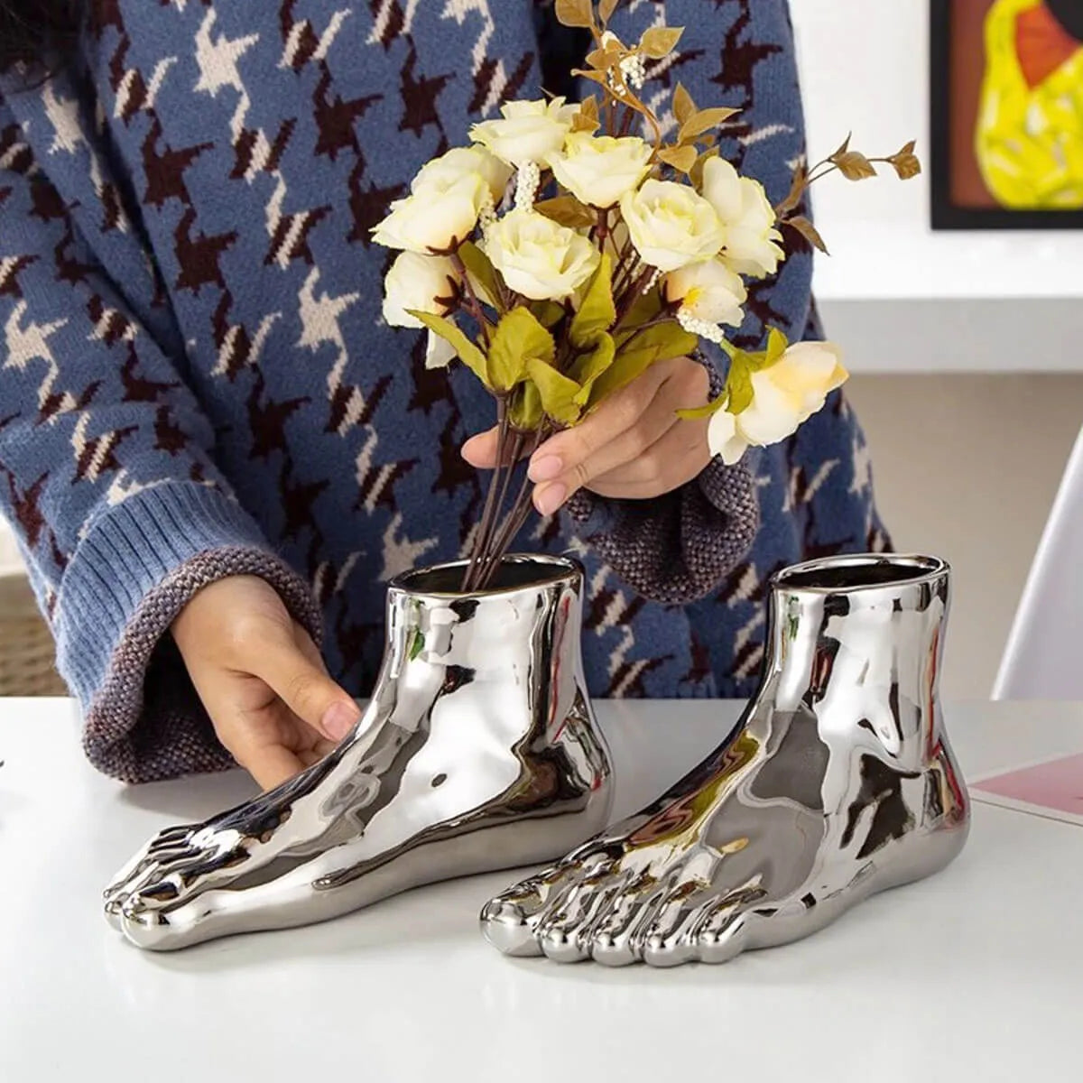 Creative Foot Vase Decorative Modern Sculpture