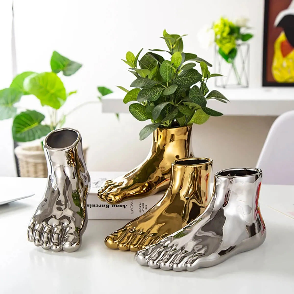 Creative Foot Vase Decorative Modern Sculpture