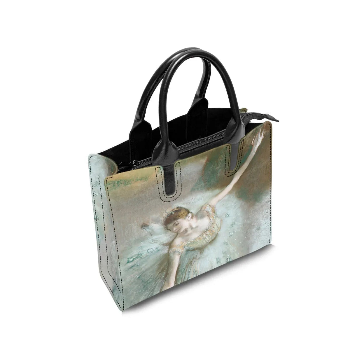 Dancer in Green Painting by Edgar Degas Handbag