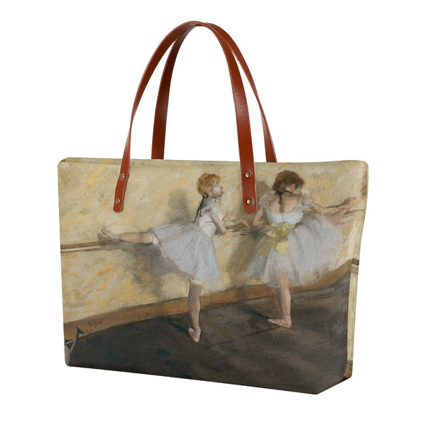 Dancers Practicing at the Barre by Edgar Degas Tote Bag