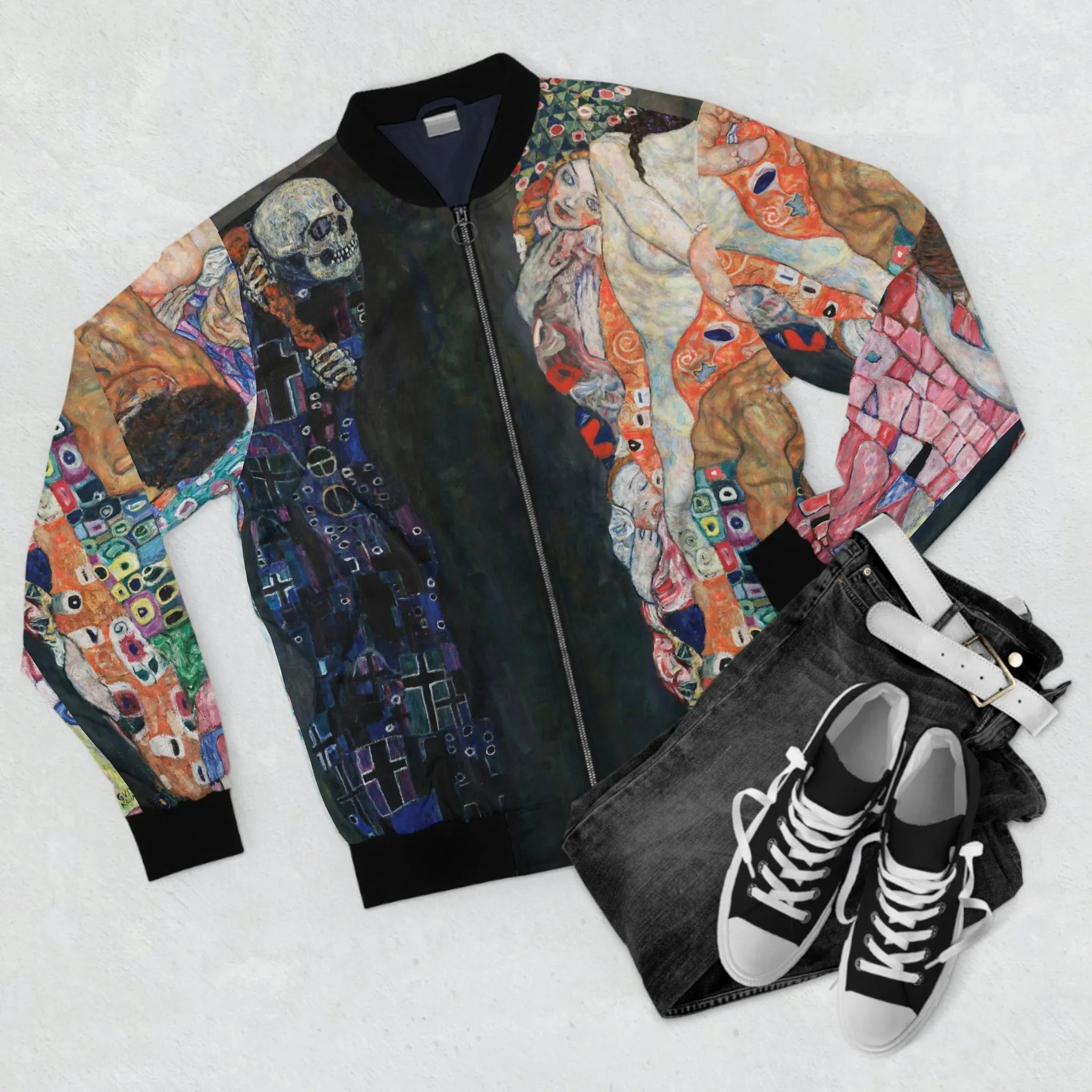 Death and Life by Gustav Klimt Art Bomber Jacket