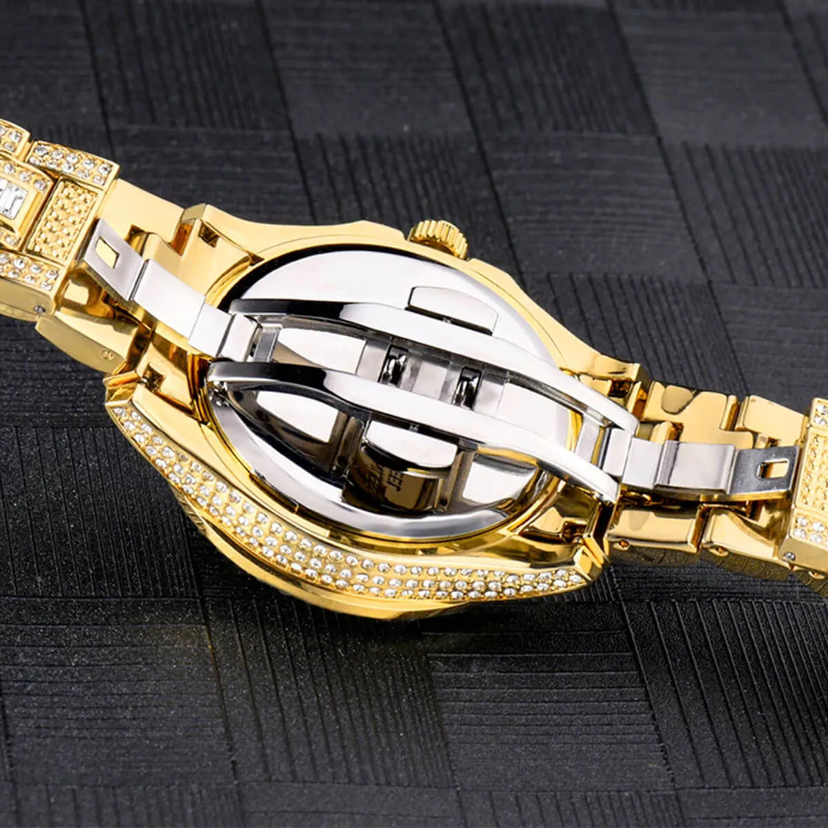 Diamond Waterproof Luxury Calendar Dual Watch