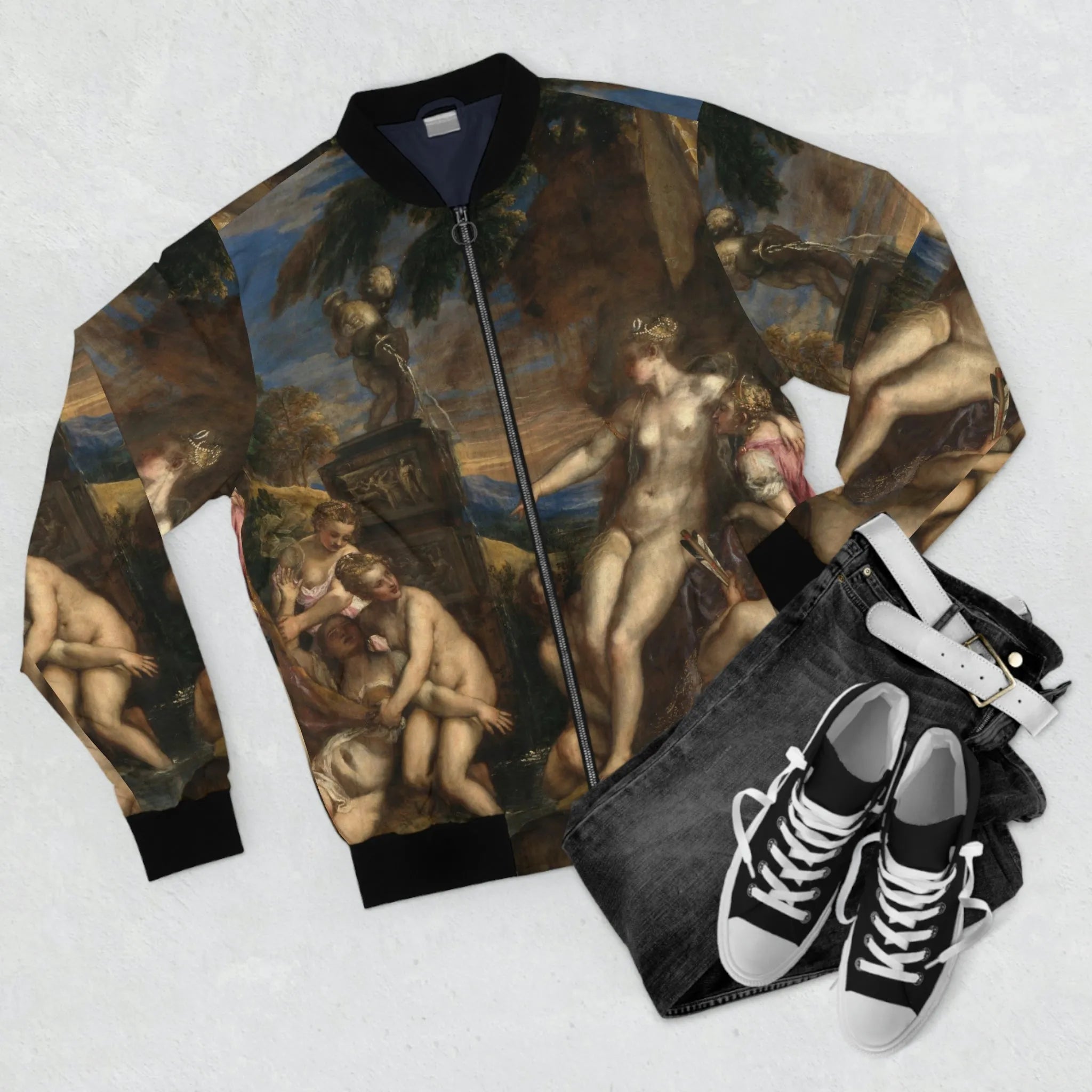 Diana and Callisto by Titian Art Bomber Jacket