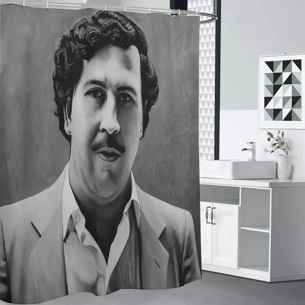 Don Pablo Escobar Painting Colombian Gentleman Shower Curtains